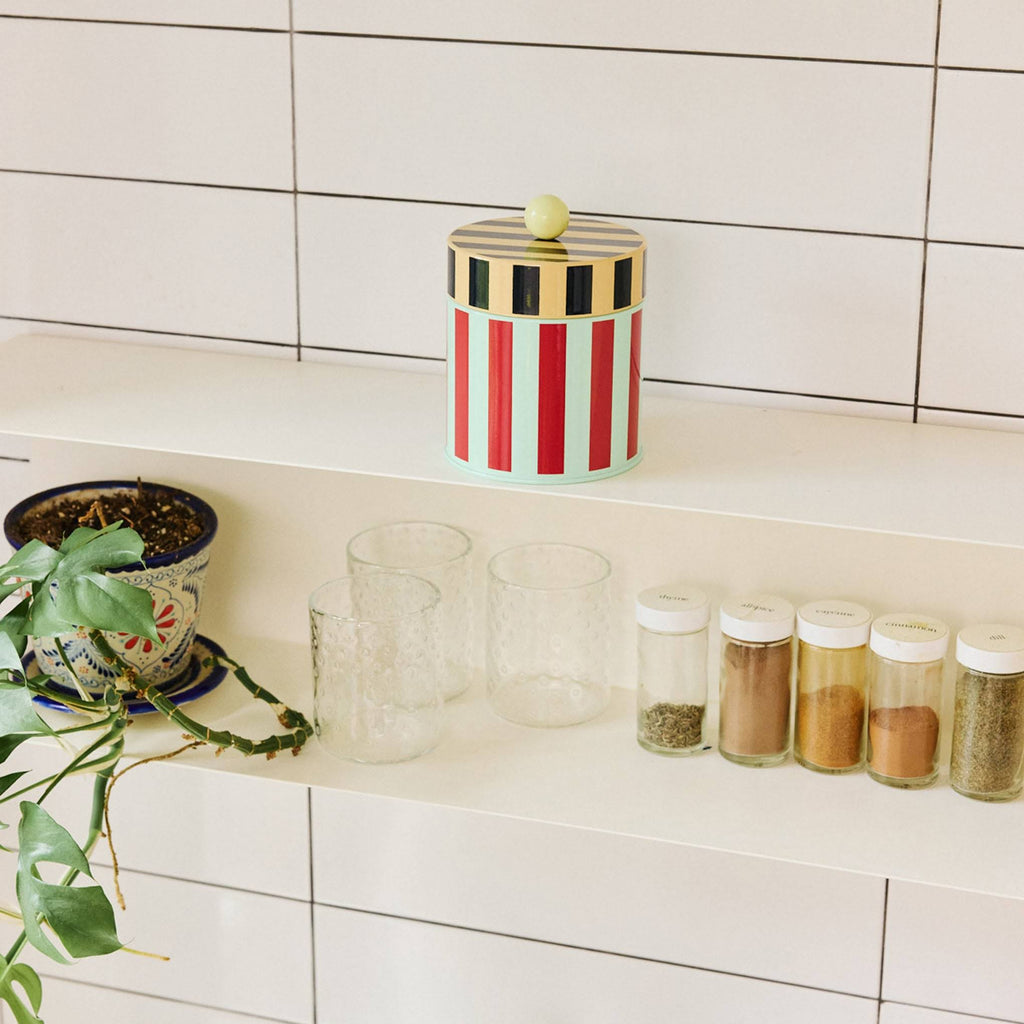 Dusen Dusen Striped Canister - Red/Blue
