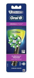 CrossAction Electric Toothbrush Replacement Brush Heads, Black, 3 Count