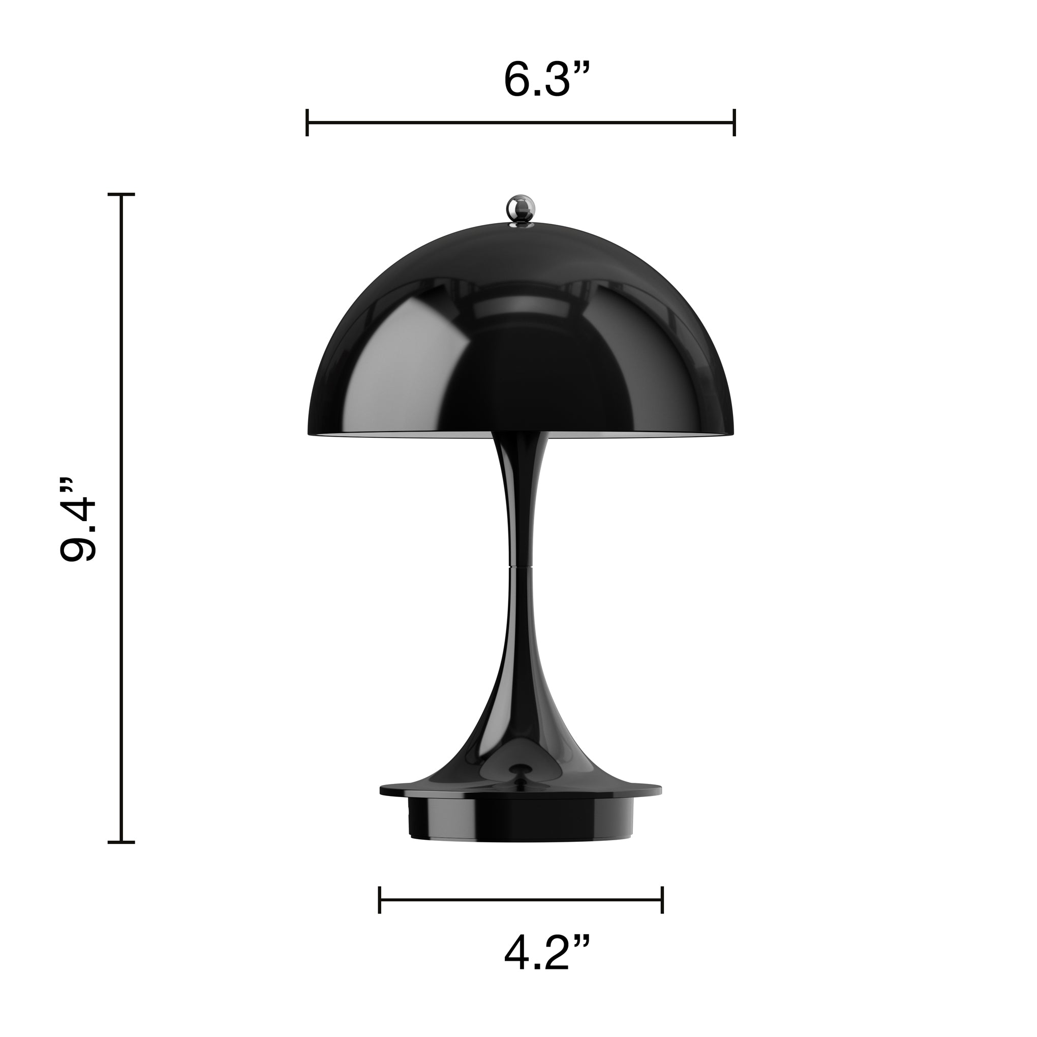 Panthella 160 Portable Table Lamp - Black