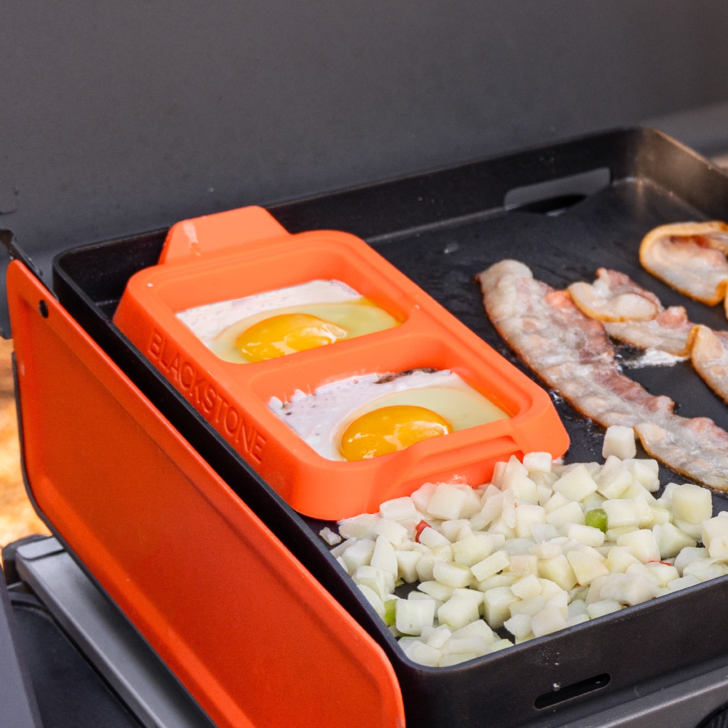 Silicone Egg Ring Tray Set with Heat-Resistant Handles, 2-Piece