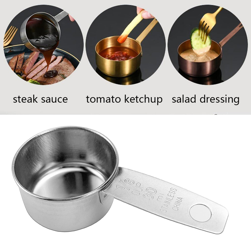 1/8 Cup Measuring Cup, Stainless Steel Coffee Measuring Scoop, Single Metal Measuring Cup Steak Cup Ingredient ...