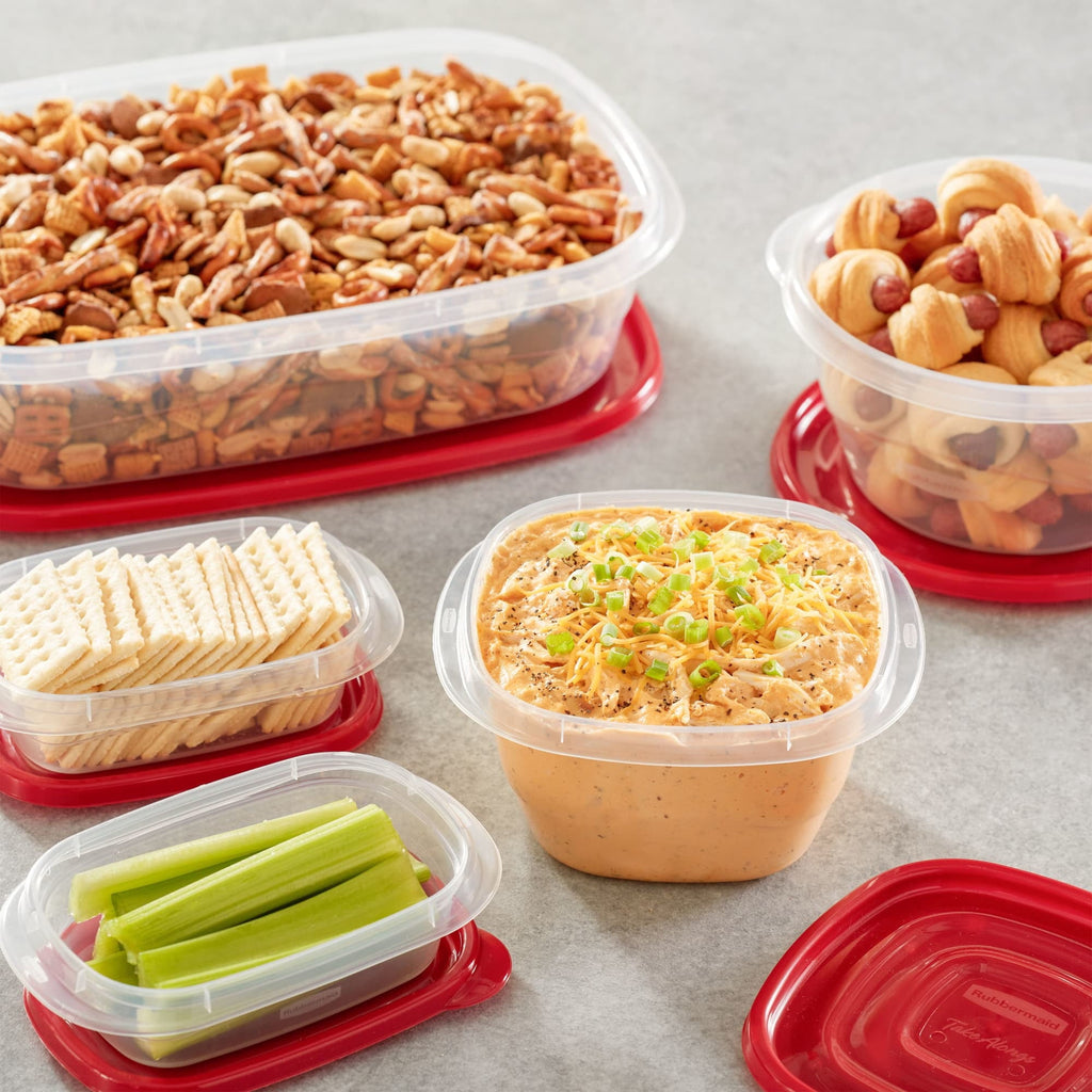 Square Food Storage Containers, Ruby Red, 10 pack