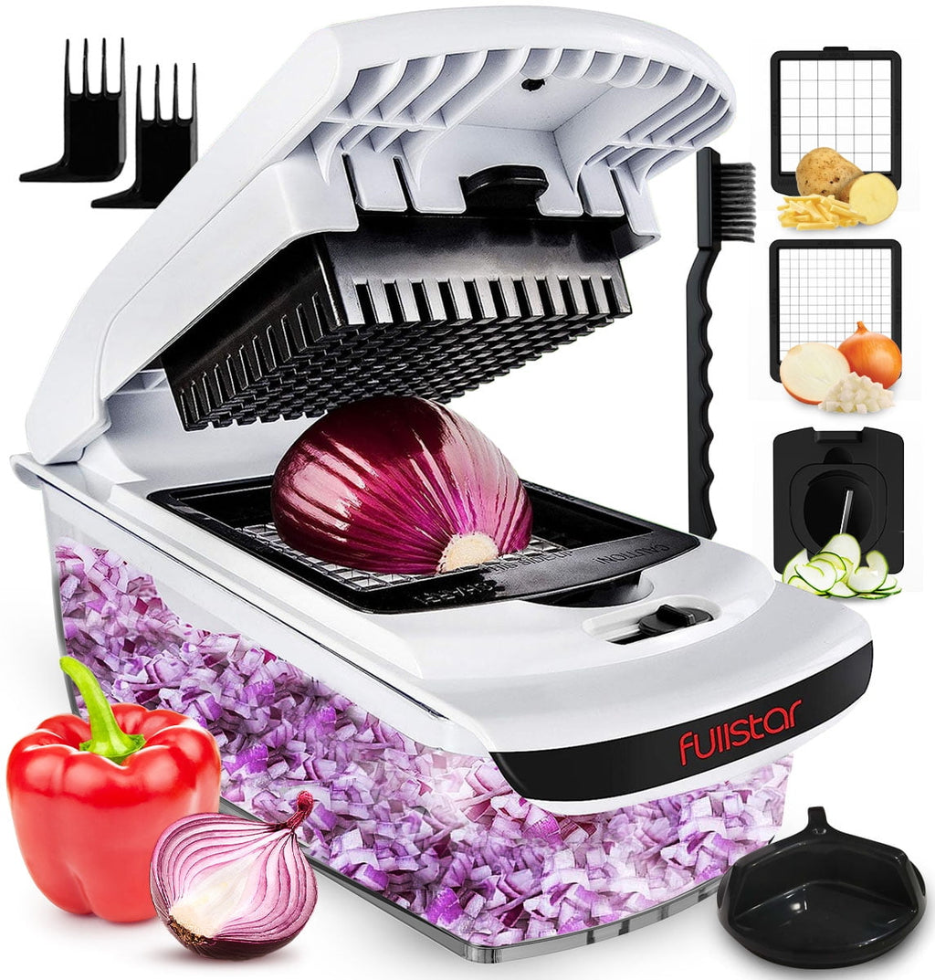 Vegetable Chopper - Vegetable Cutter, Food Chopper, Veggie Chopper, Onion Chopper With Container - 3 in 1 White
