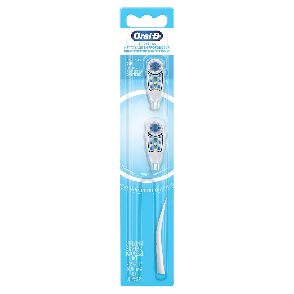 Toothbrush Heads, Deep Clean Battery Powered Toothbrush Replacement Brush Heads, 2 Count