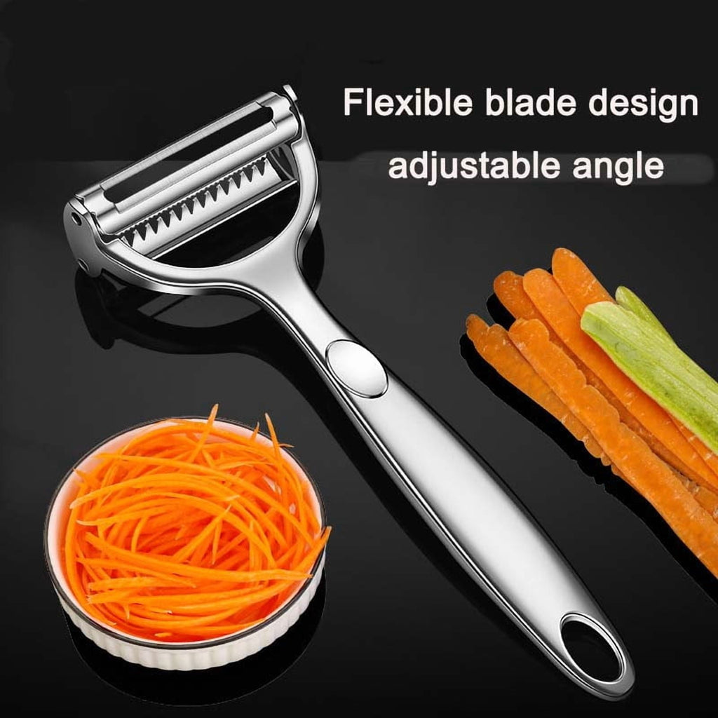 2-in-1 Vegetable Peeler and Julienne Cutter - Stainless Steel Y Peeler for Potatoes, Cucumber, Apple Peeler -...