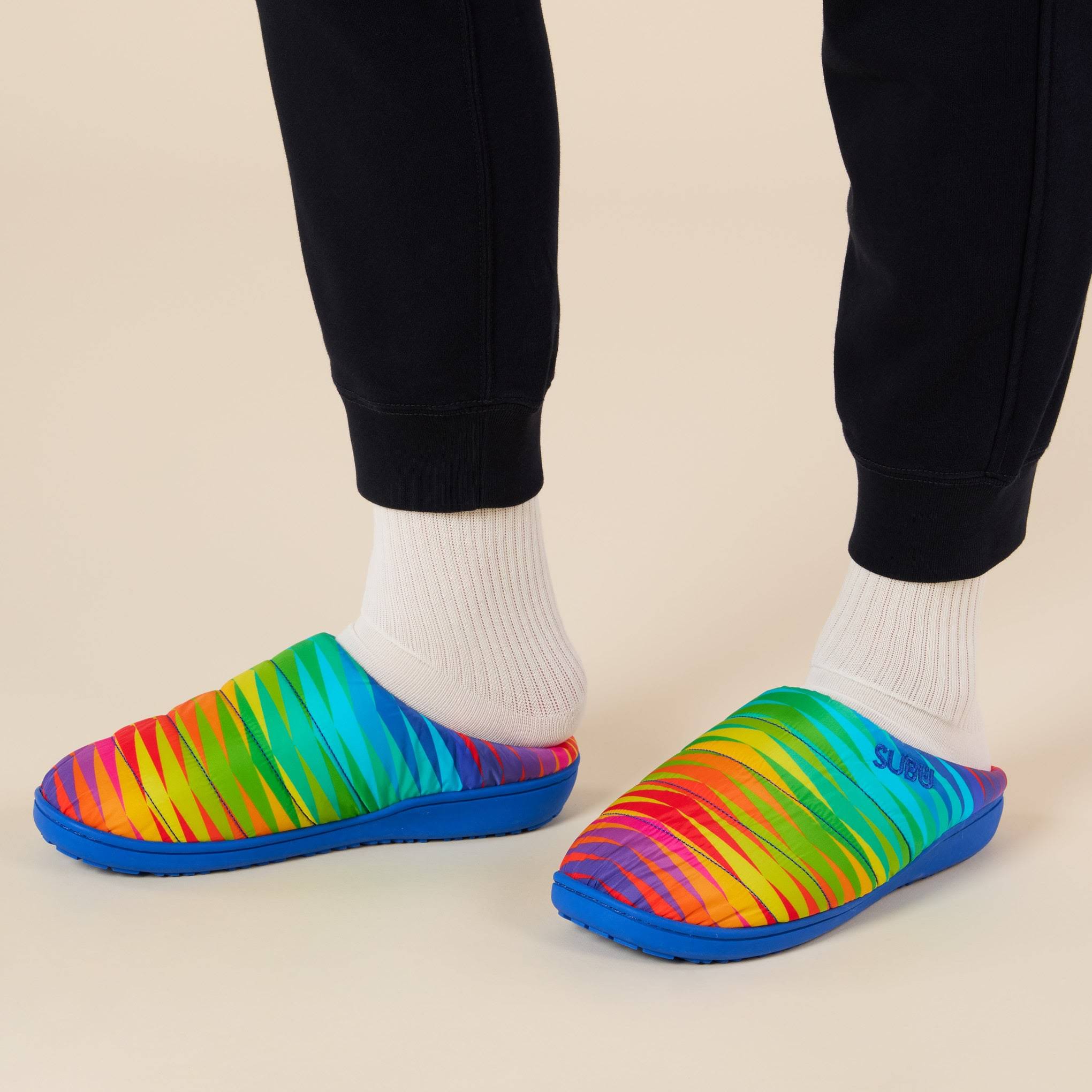 Jeffrey Gibson for MoMA Subu Slippers - Chevron Spectrum