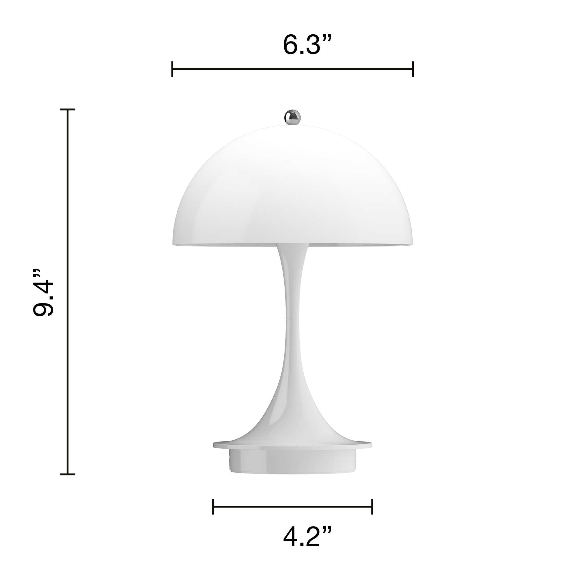 Panthella 160 Portable Table Lamp - White Opal