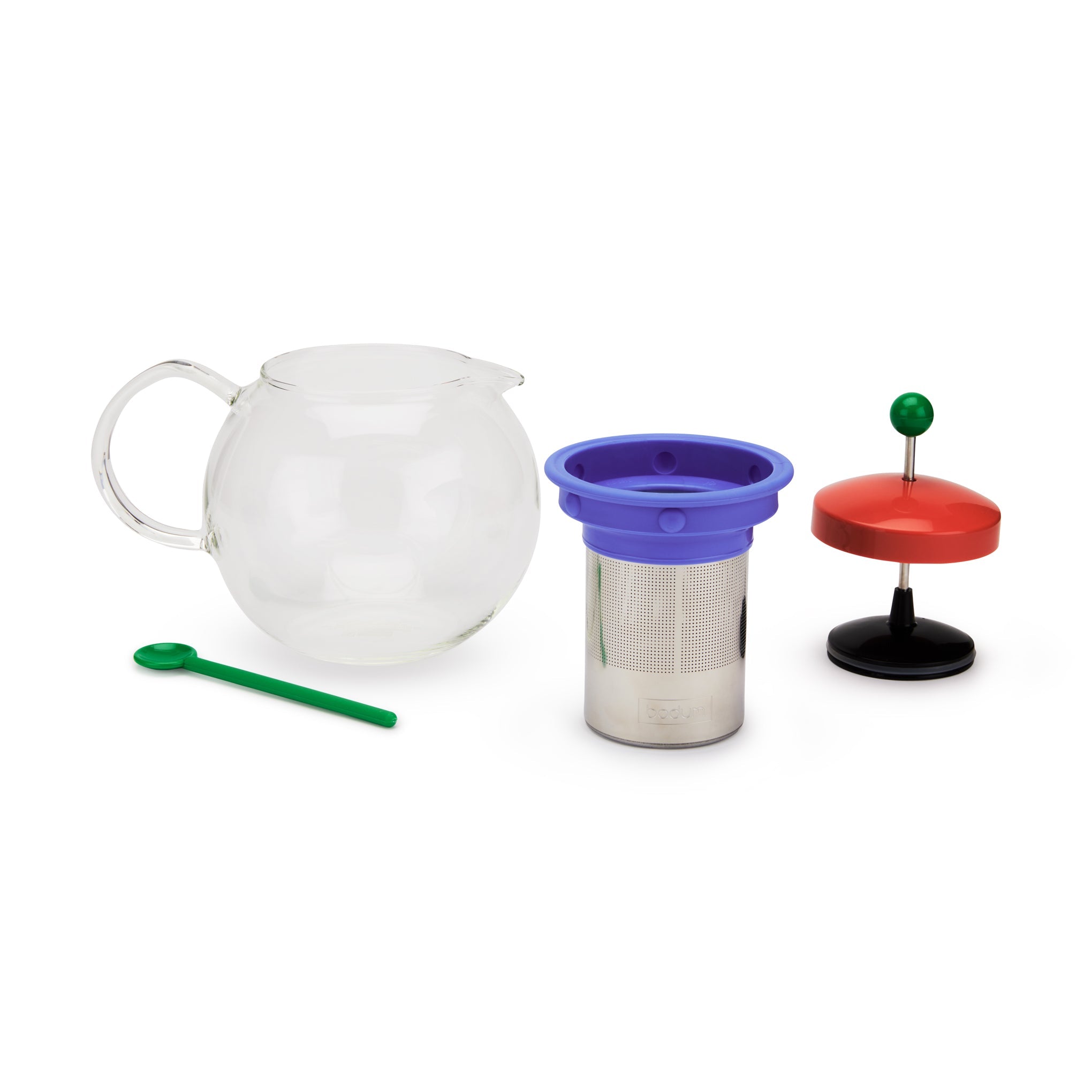 Bodum Assam Brew Teapot - Dark Coral/ Pale Blue