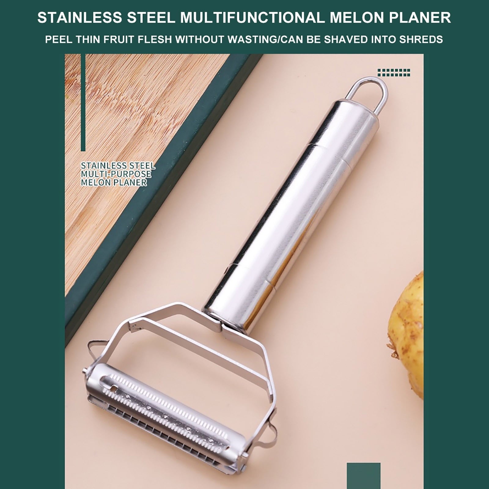 Stainless Steel Dual Blade Vegetable Peeler - Commercial Grade Julienne Cutter, Slicer, Shredder, Scraper - Fruit, Po...