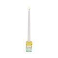 Faceted Crystal Candle Holder - Yellow/ Pink/ Blue