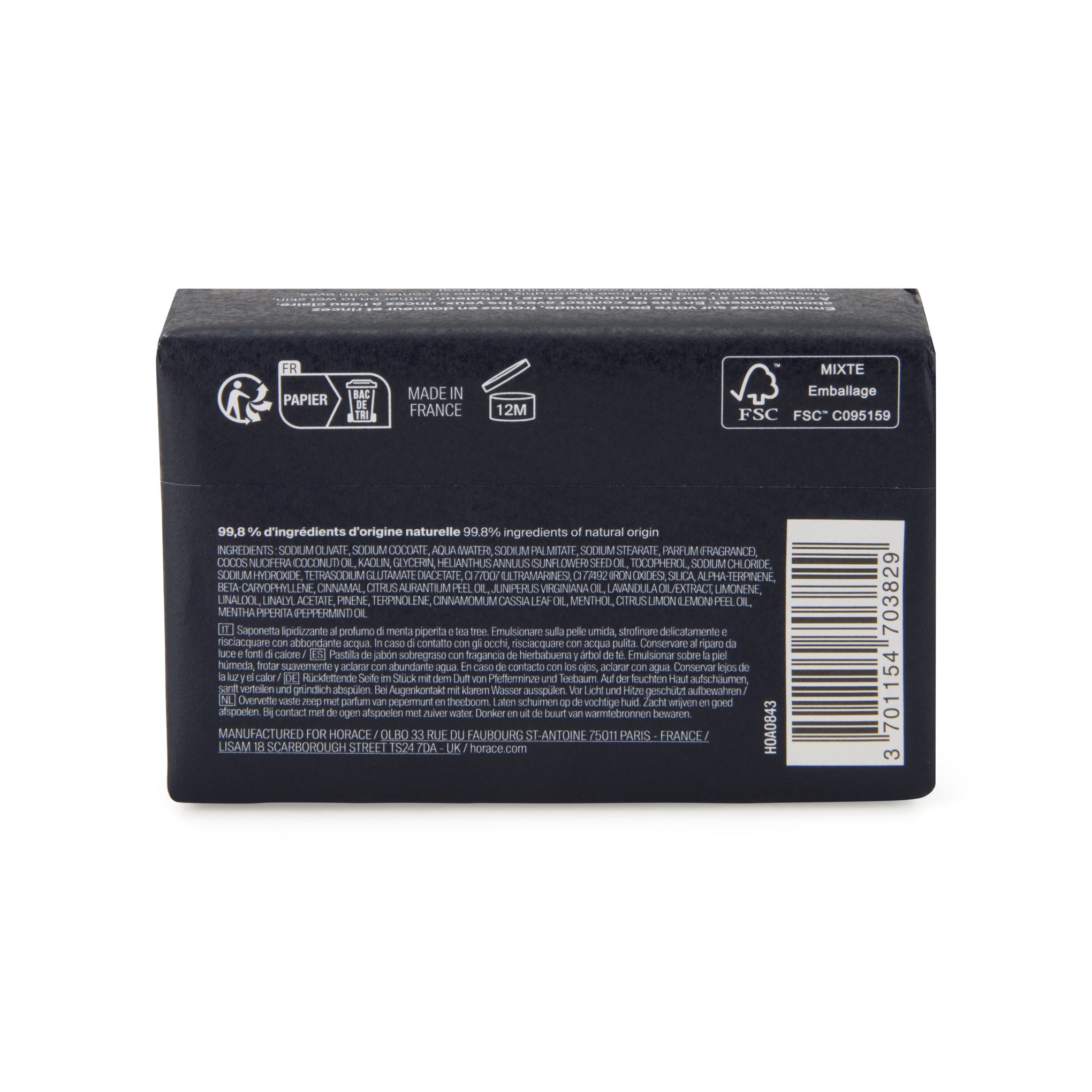 Horace MoMA Superfatted Soap Bar - Peppermint &amp; Tea Tree