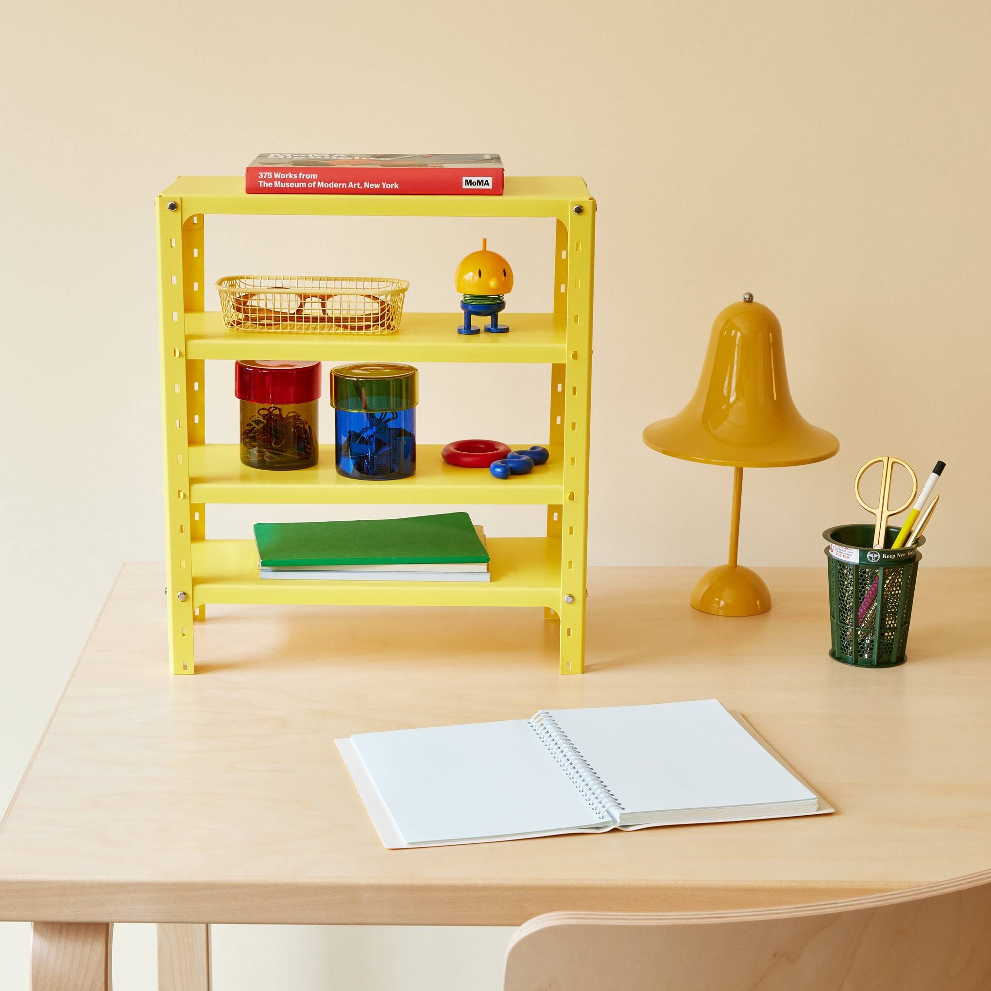 Paper Shelves Rack - Yellow
