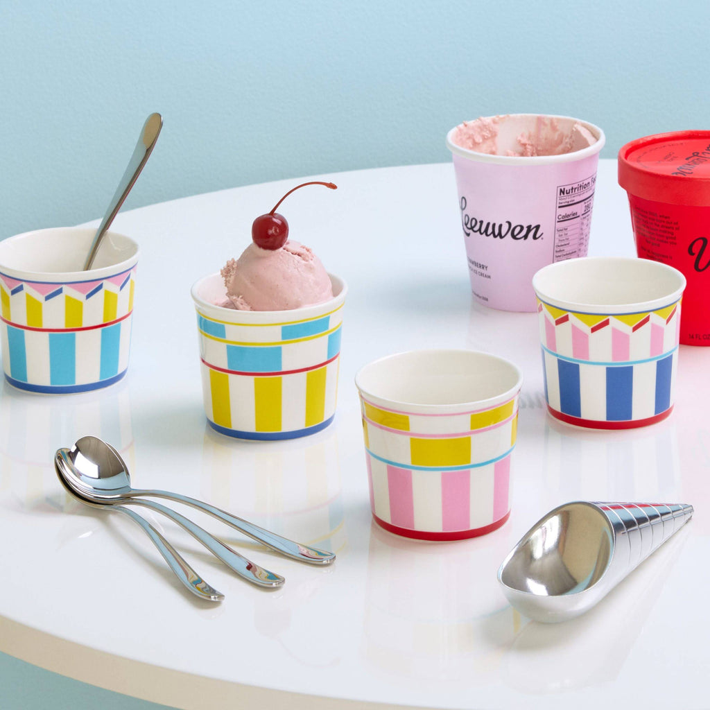 Geocromia Porcelain Dinnerware - Ice Cream Bowl Set of 4