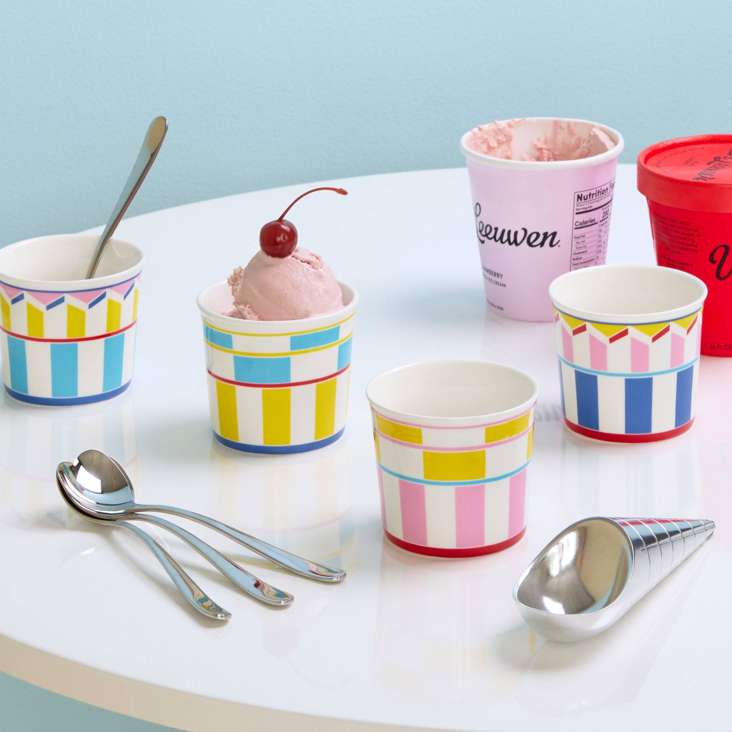 Geocromia Porcelain Dinnerware - Ice Cream Bowl Set of 4