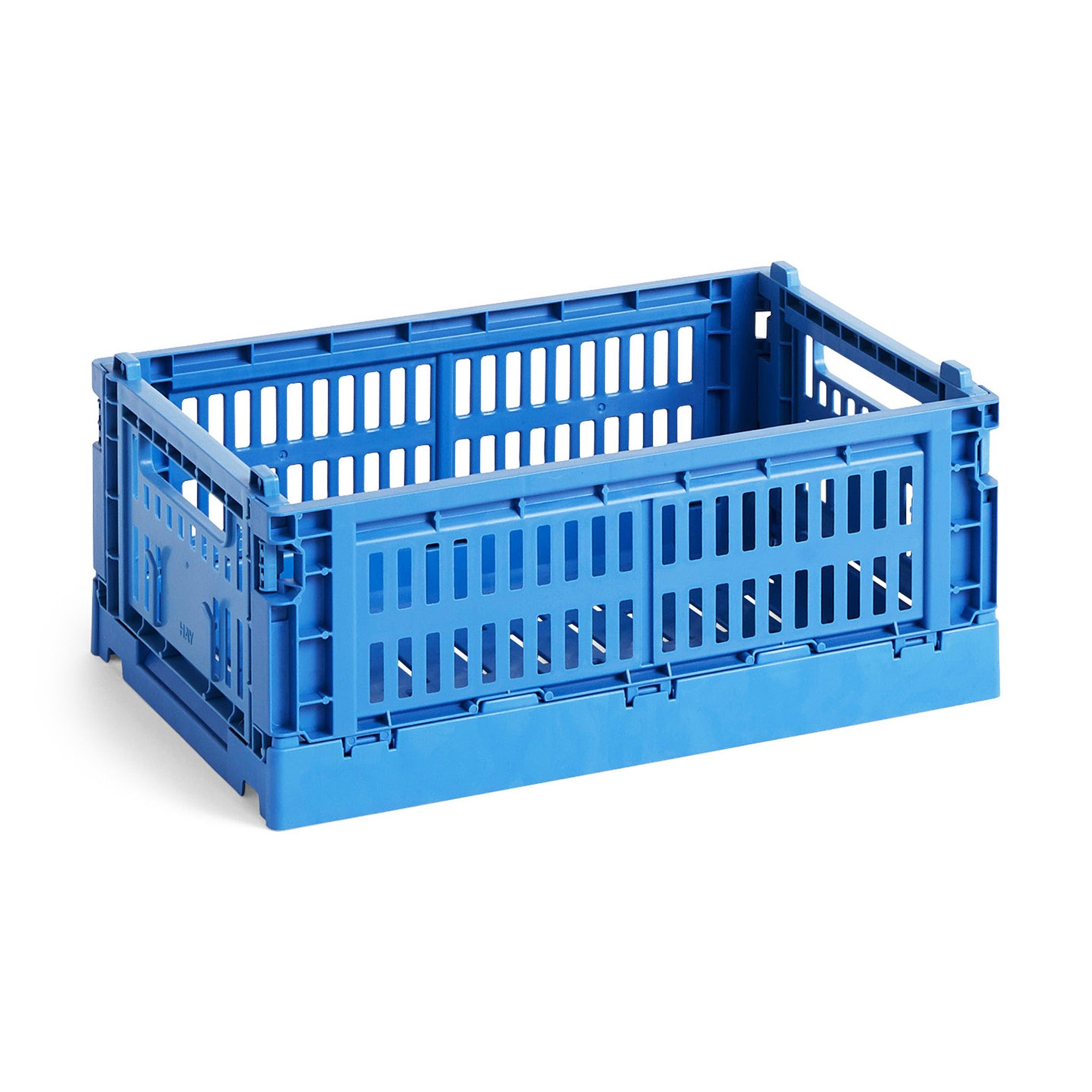 HAY Recycled Plastic Collapsible Color Crate - Electric Blue