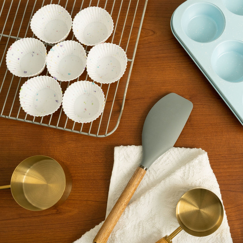 Reusable Non-Stick Silicone Baking Cups (12 Pack) - Standard Size - Confetti