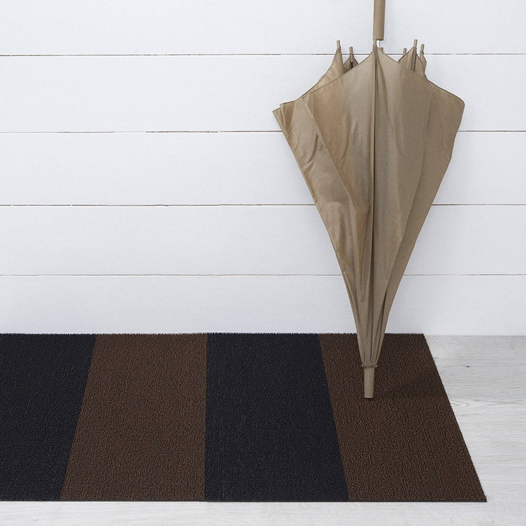 Chilewich Duo Stripe Shag Mat - Mocha