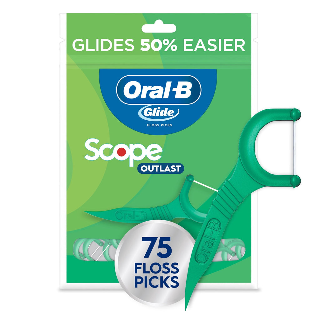 Floss, Glide Mint Dental Floss Picks with Long Lasting Scope Flavor, 75 Picks