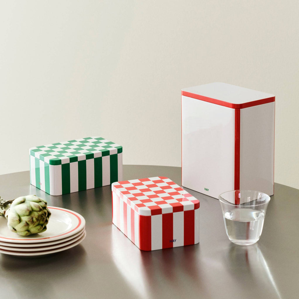 HAY Tin Container - Red/ Off White