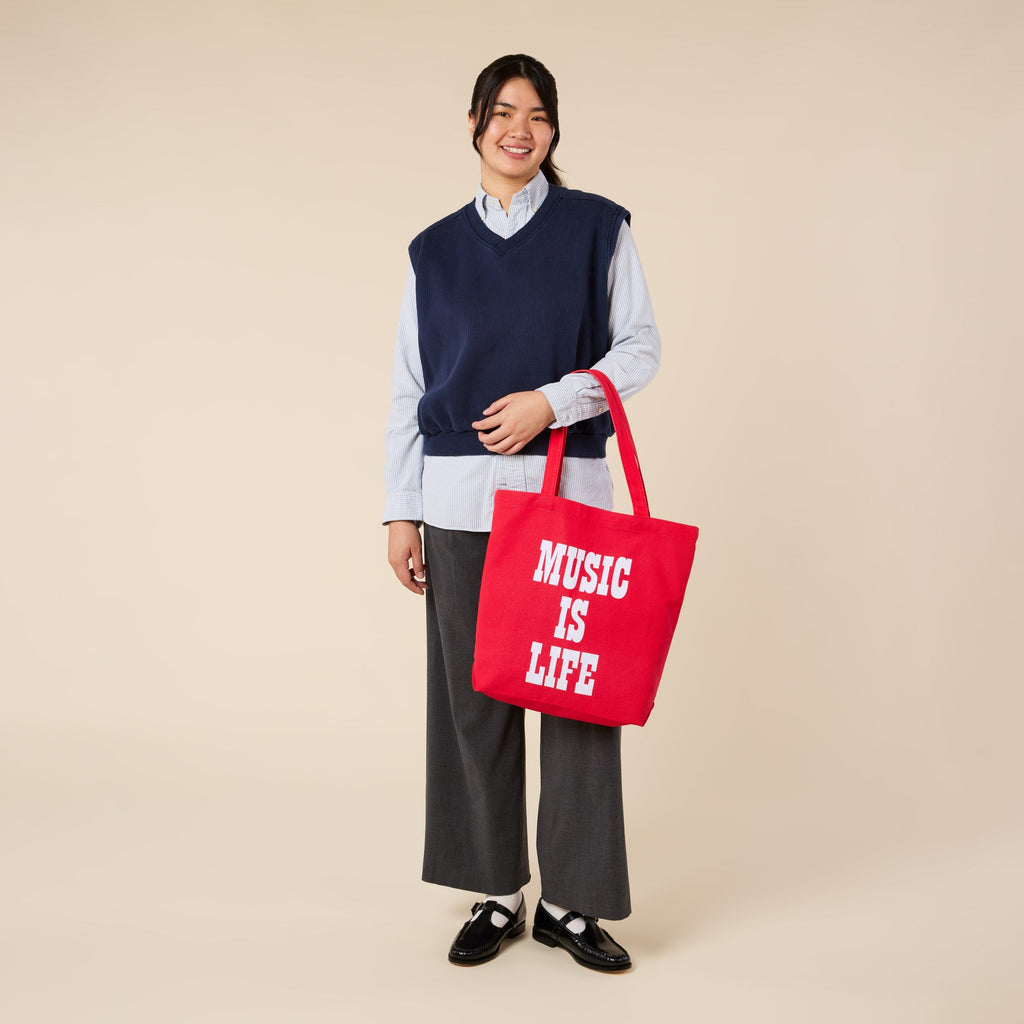 Snoopy Cotton Canvas Tote Bag - Red