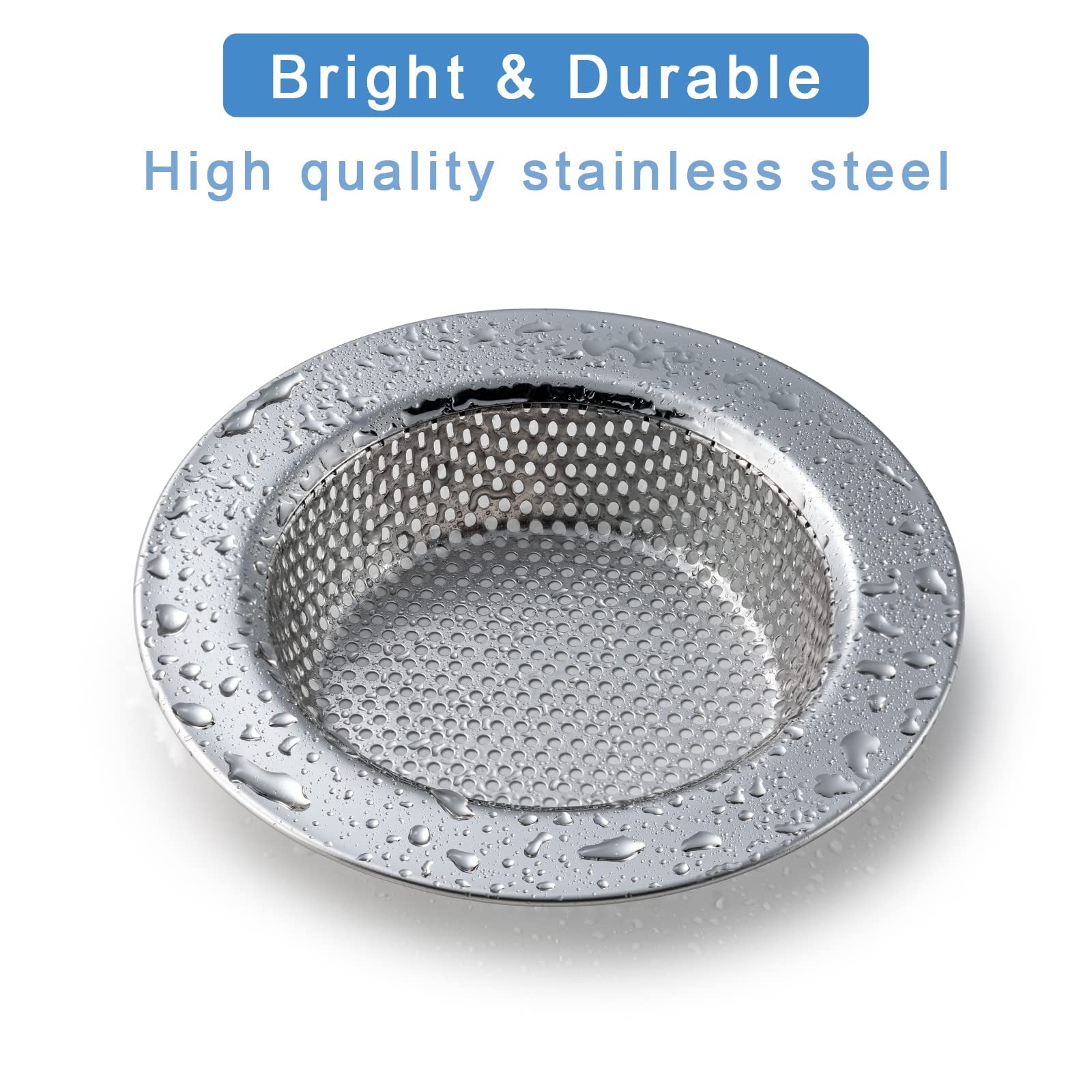 2 Pcs Sink Strainer for Most Kitchen Sink Drain Basket, Upgraded Double-Layer Safe Design Kitchen Sink Strain...