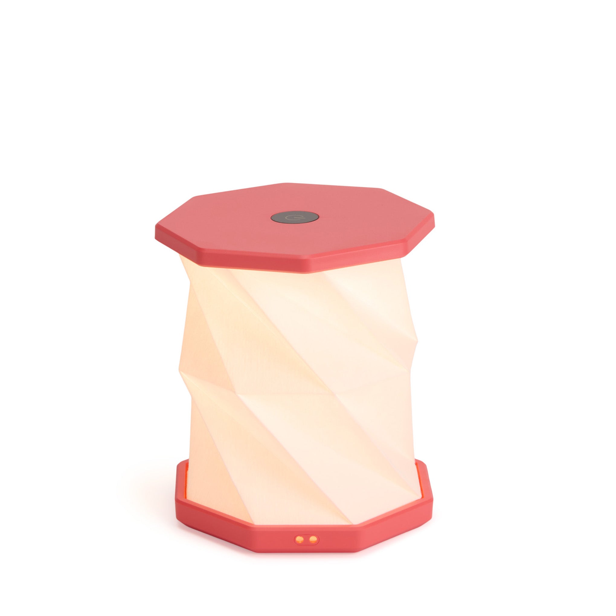 Twist Hexagon Portable Table Lamp - Coral Red