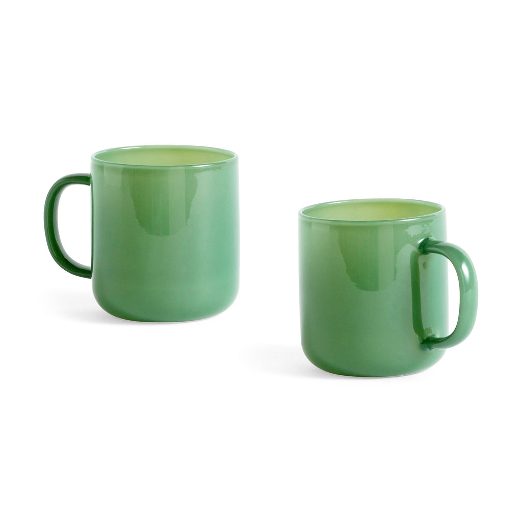 HAY Glass Mugs - Set of 2 - Grey/ Light Pink