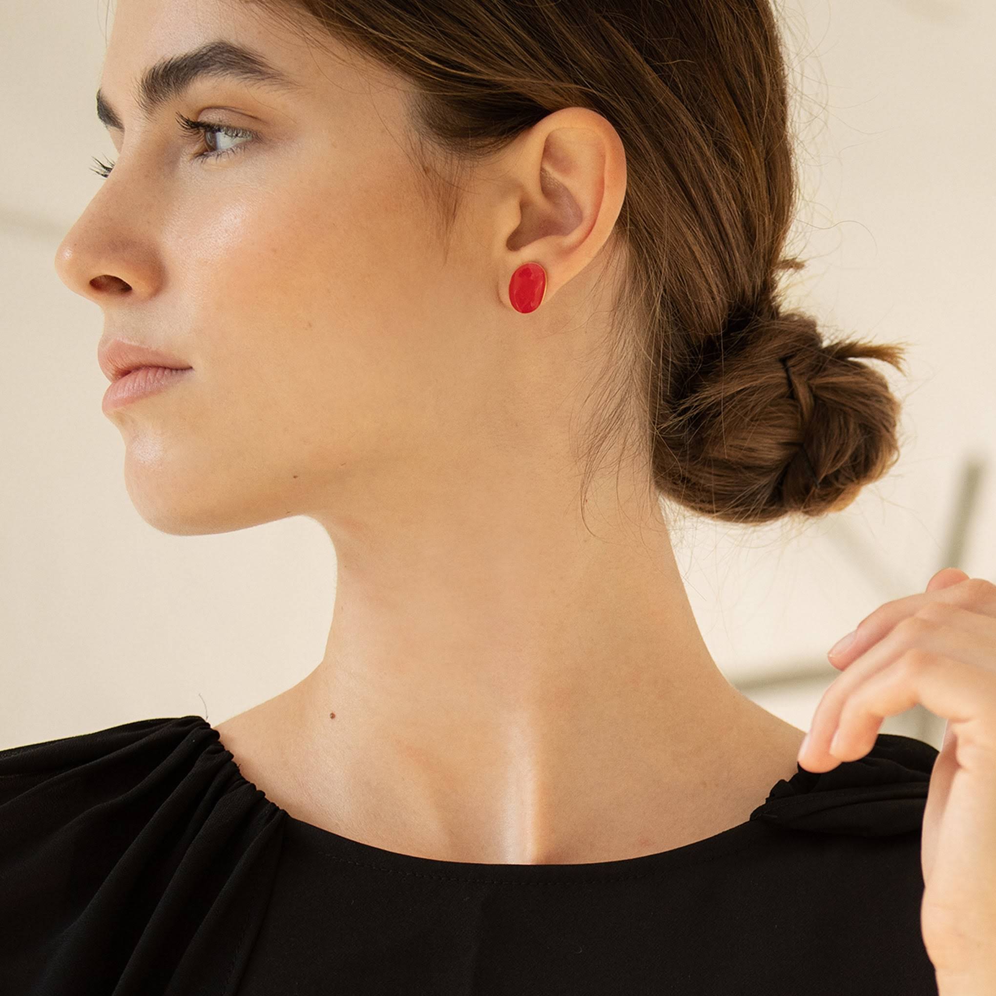 Joan Mir?? Gold-Plated Dot Post Earrings