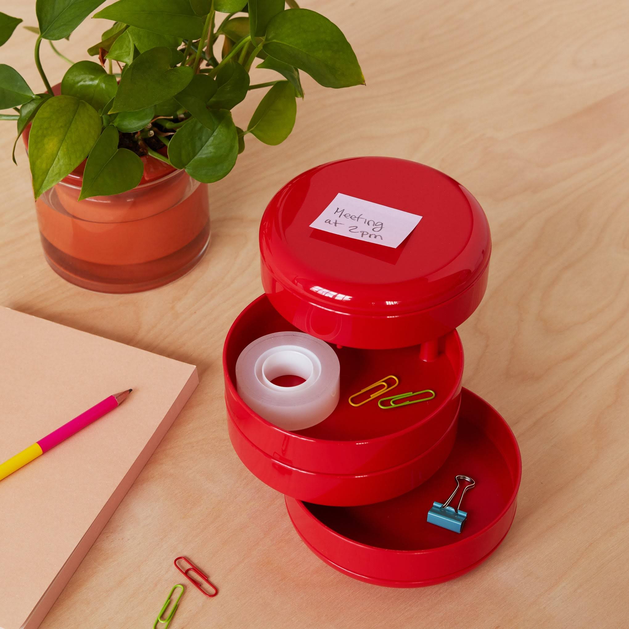 Rexite Multiplor Rotating Desk Organizer - Red