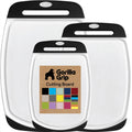 100% BPA Free Reversible Kitchen Cutting Board Set of 3, Juice Grooves, Dishwasher Safe, Black