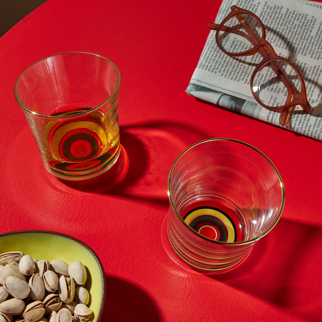 Japanese Rocking Whisky Glass - Red