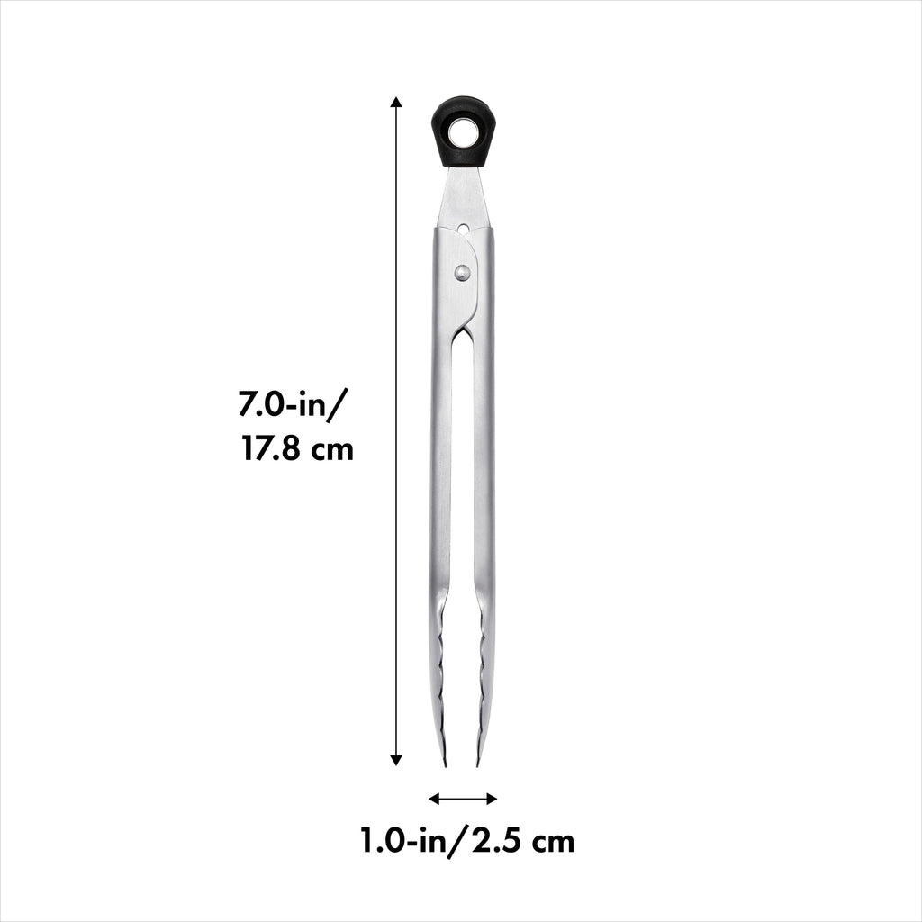 Stainless Steel Mini 7-inch Food Tong with Locking Handle