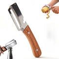 Wooden Kitchen Tool, Smooth Glide Vegetable Peeler with Stainless Steel Blade and Built-In Bottle Opener fo...