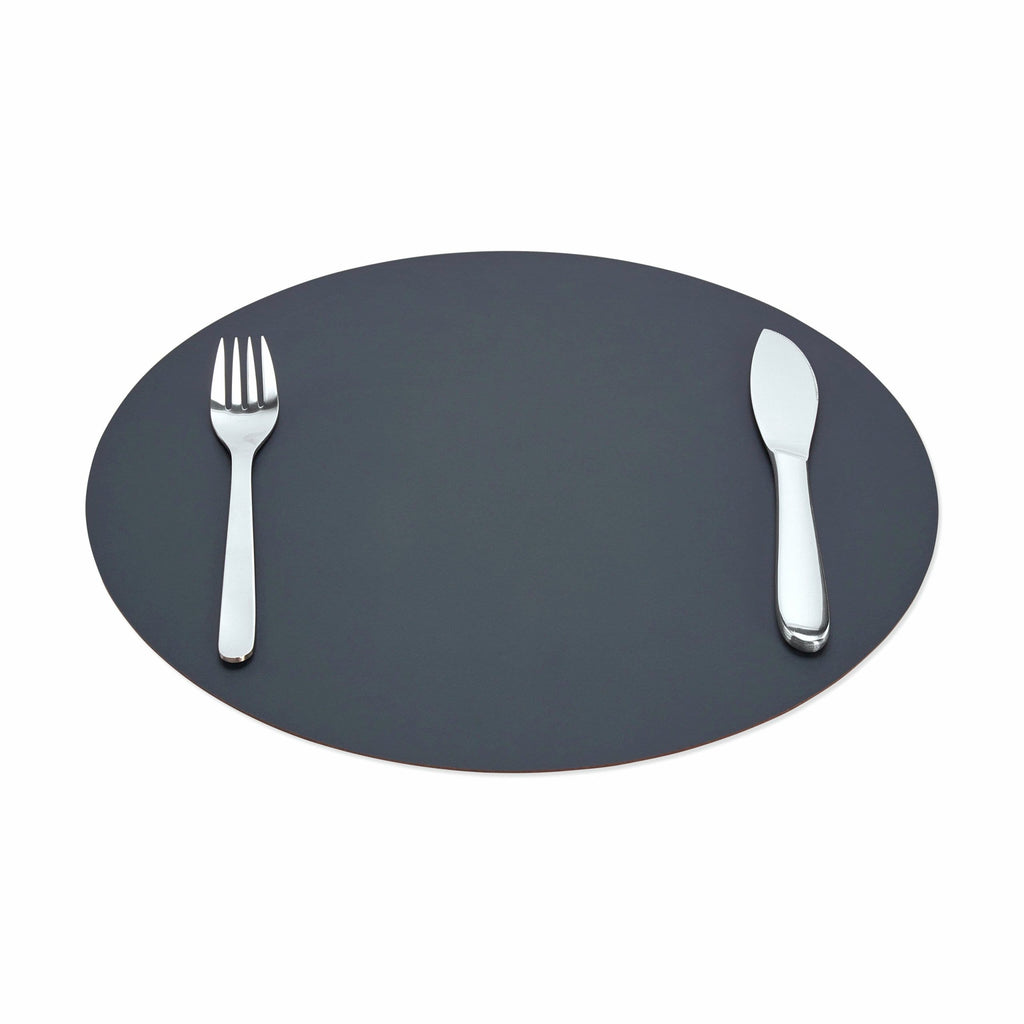 Dual-Sided Recycled Leather Placemat - Red/ Charcoal