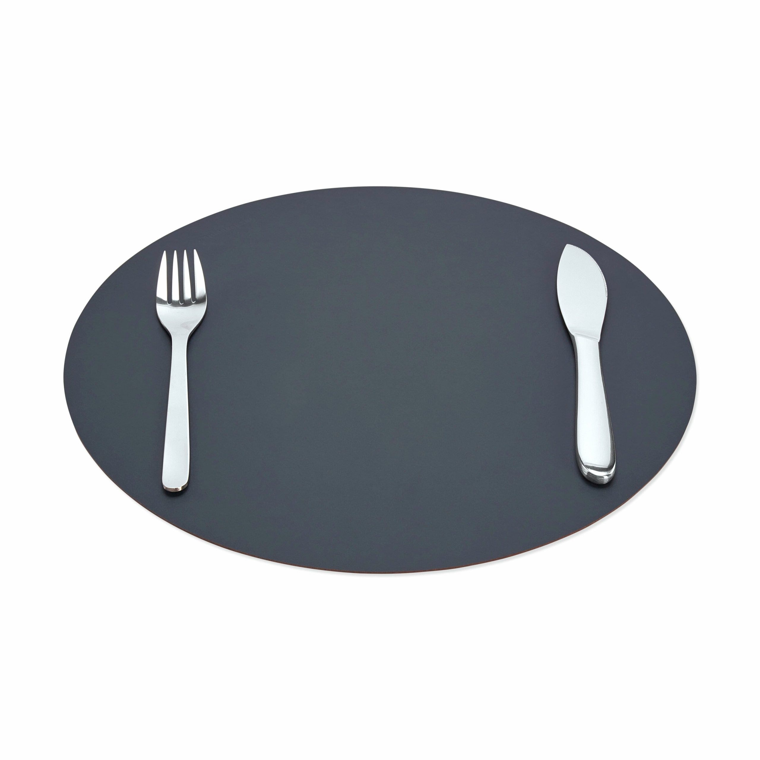 Dual-Sided Recycled Leather Placemat - Red/ Charcoal