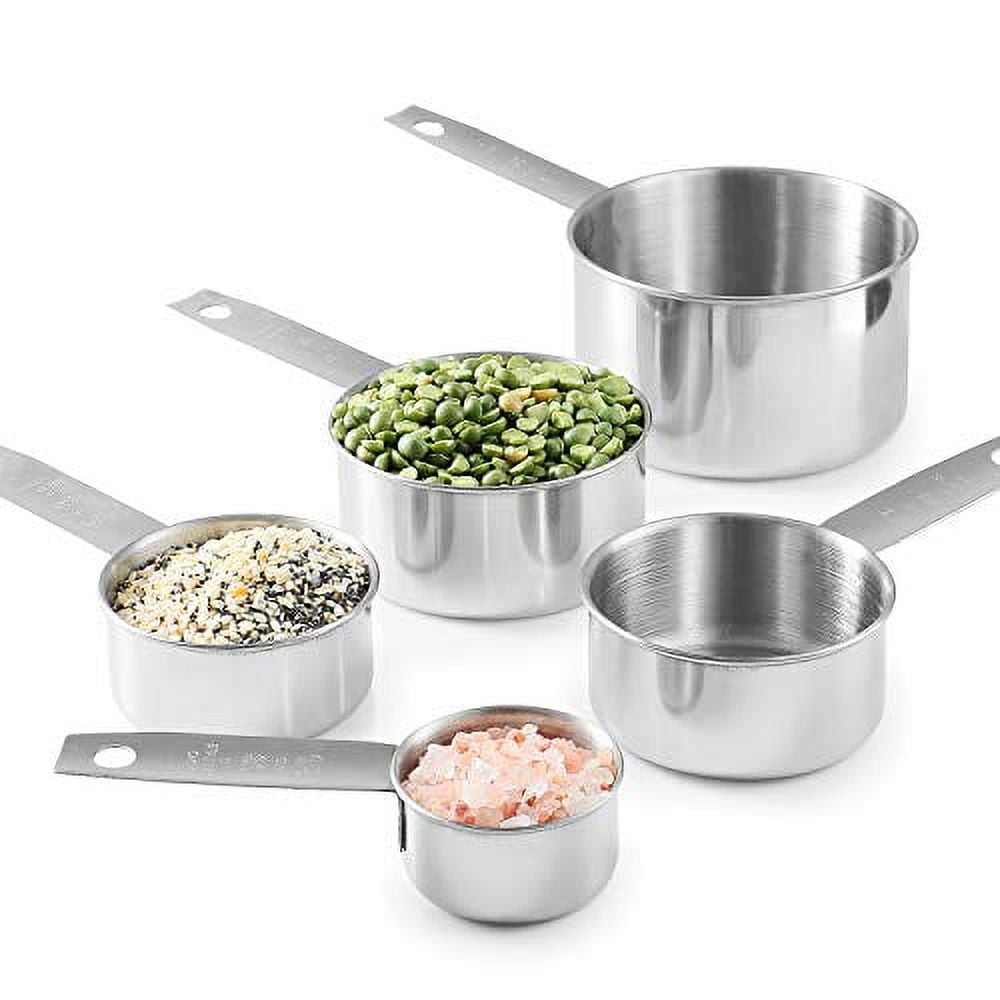 Stainless Measuring Cups And Measuring Spoons 10-Piece Set, 5 Cups And 5 Spoons