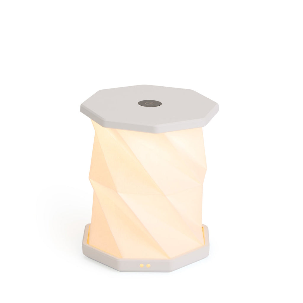 Twist Hexagon Portable Table Lamp - Lunar White