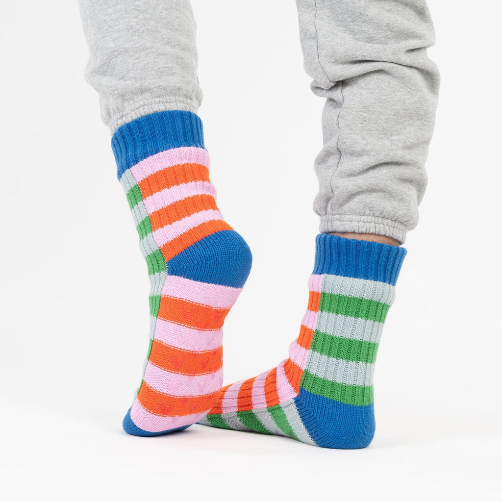 Verloop Knit House Socks - Super Stripe Cobalt