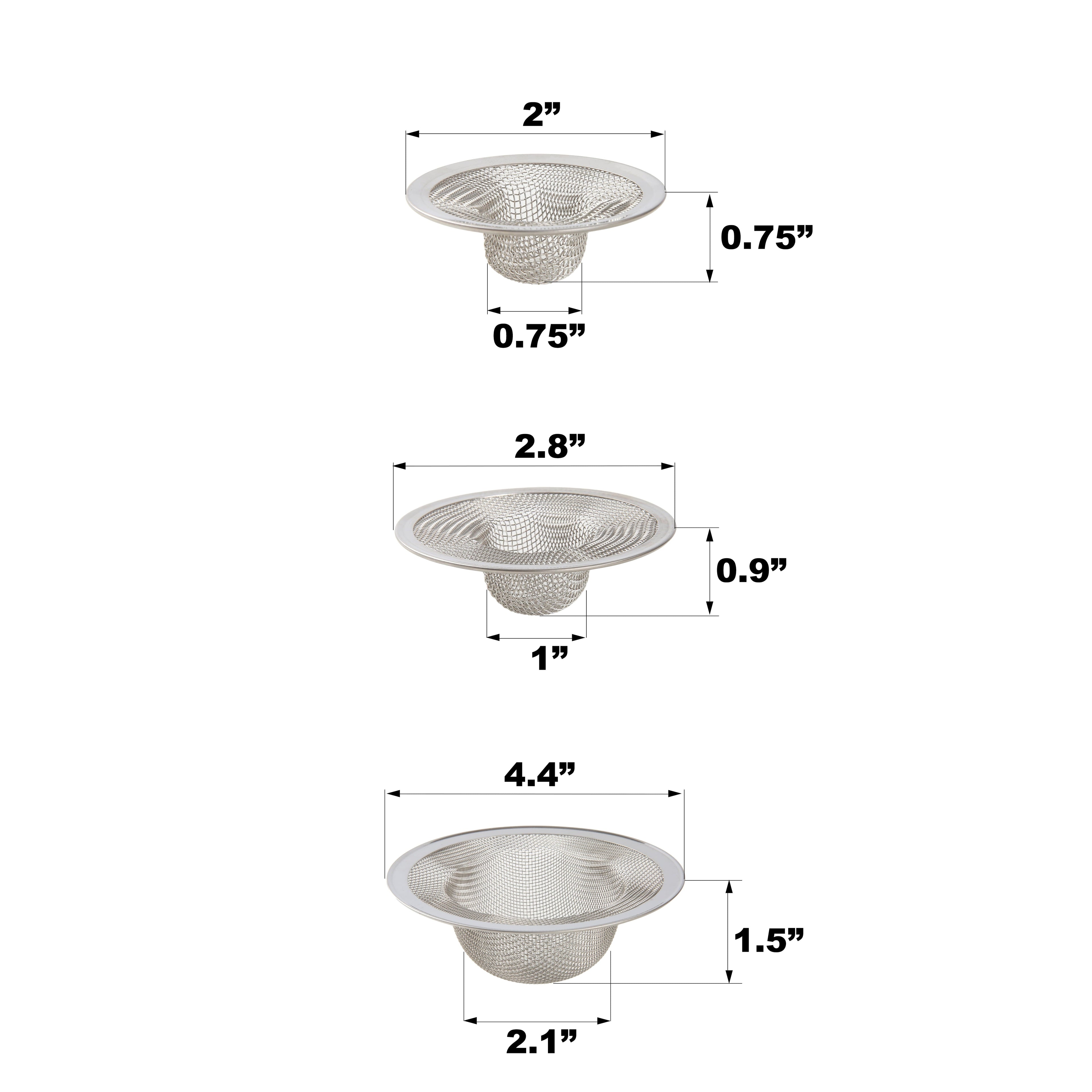 Size 3 Pack Stainless Steel Mesh Drain Strainers Silver