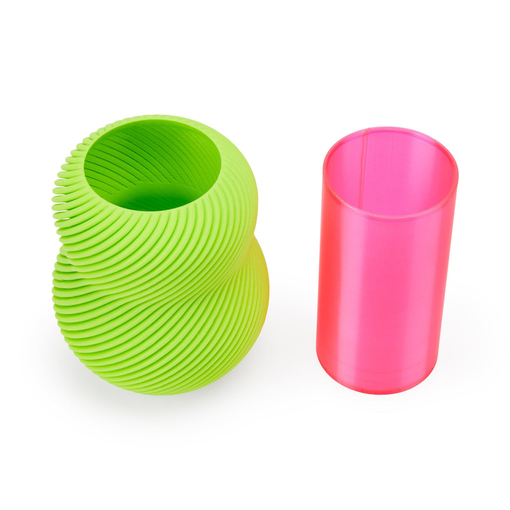 Bloom 3D-Printed Vase - Light Green/ Neon Pink