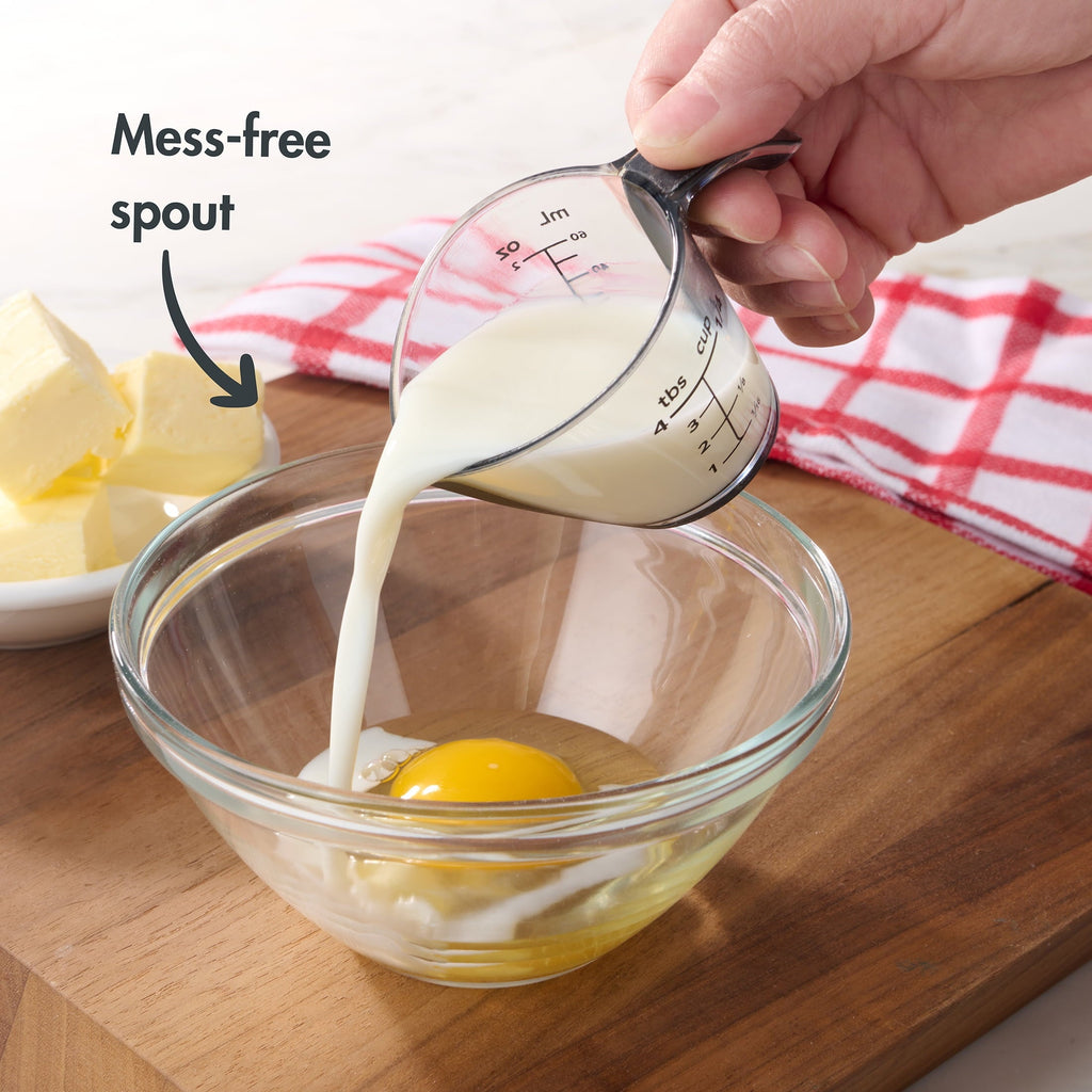 1/4C Plastic Mini Measuring Cup, Black/Transparent