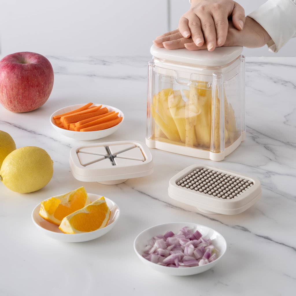 Veggie Chopper with 3 Interchangeable Blades Easy & Versatile