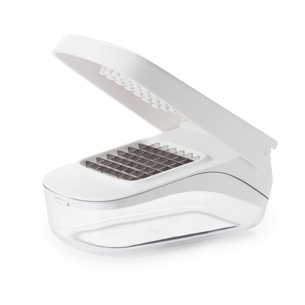 Stainless Steel Blade Vegetable Chopper with Easy Pour Opening