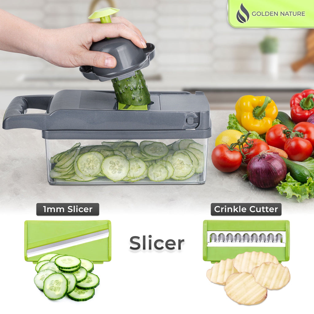 Vegetable Chopper, 14-in-1 Multifunctional Veggie Cutter, Dicer & Slicer, Kitchen Tools for Salad & Food