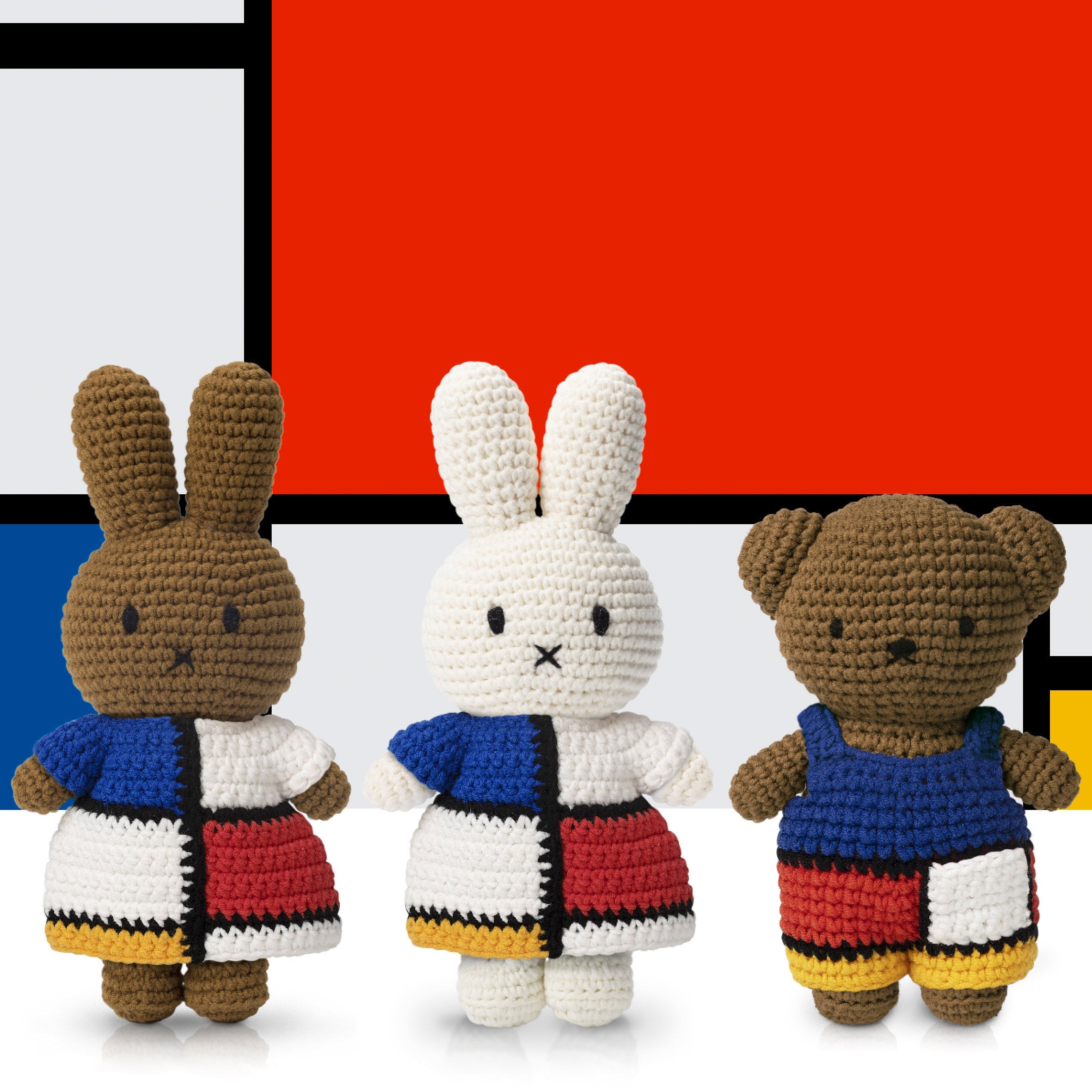 Miffy and Friends Crochet Mondrian Plush Toy - Miffy