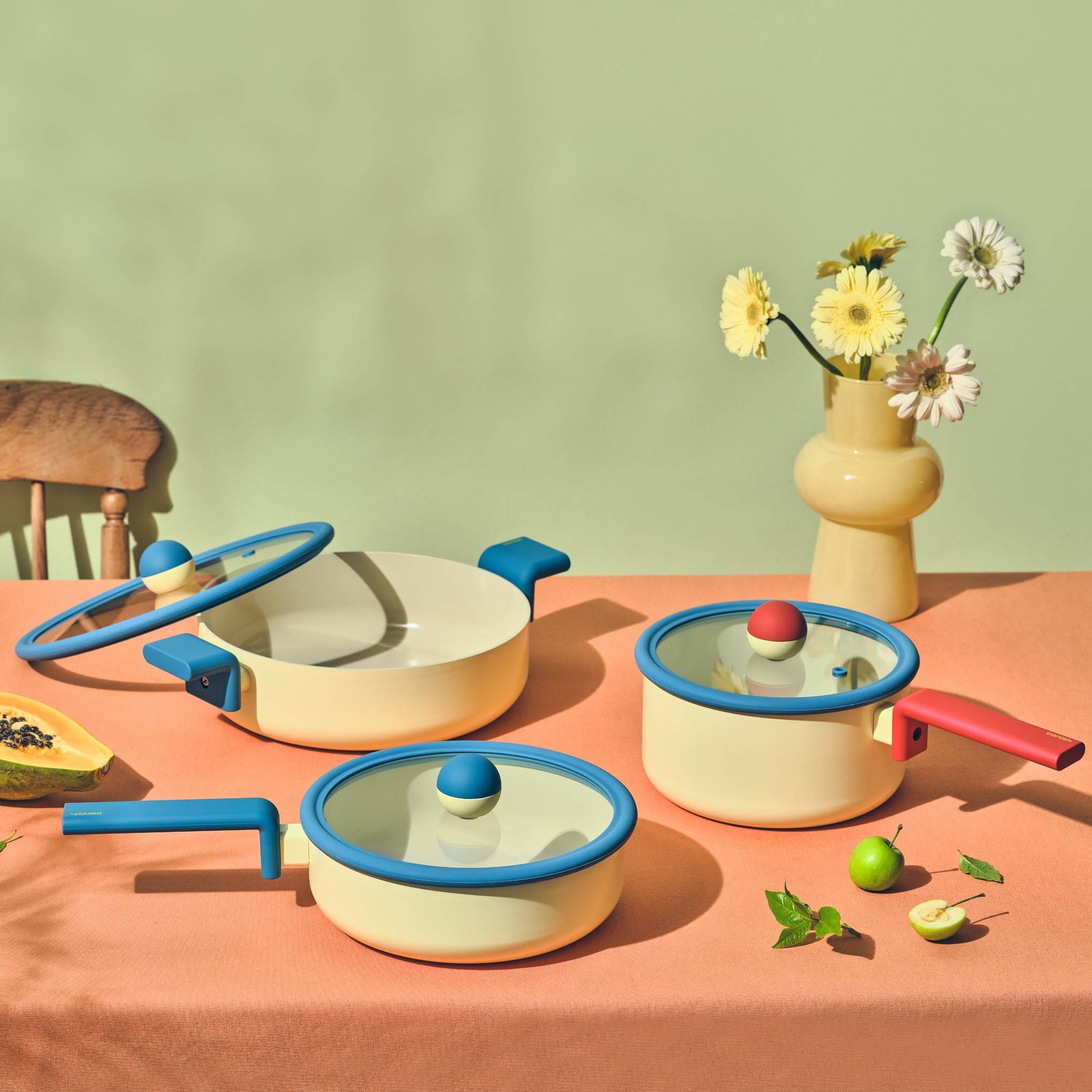Geometric Non-Stick Cookware with Lid - Multipan