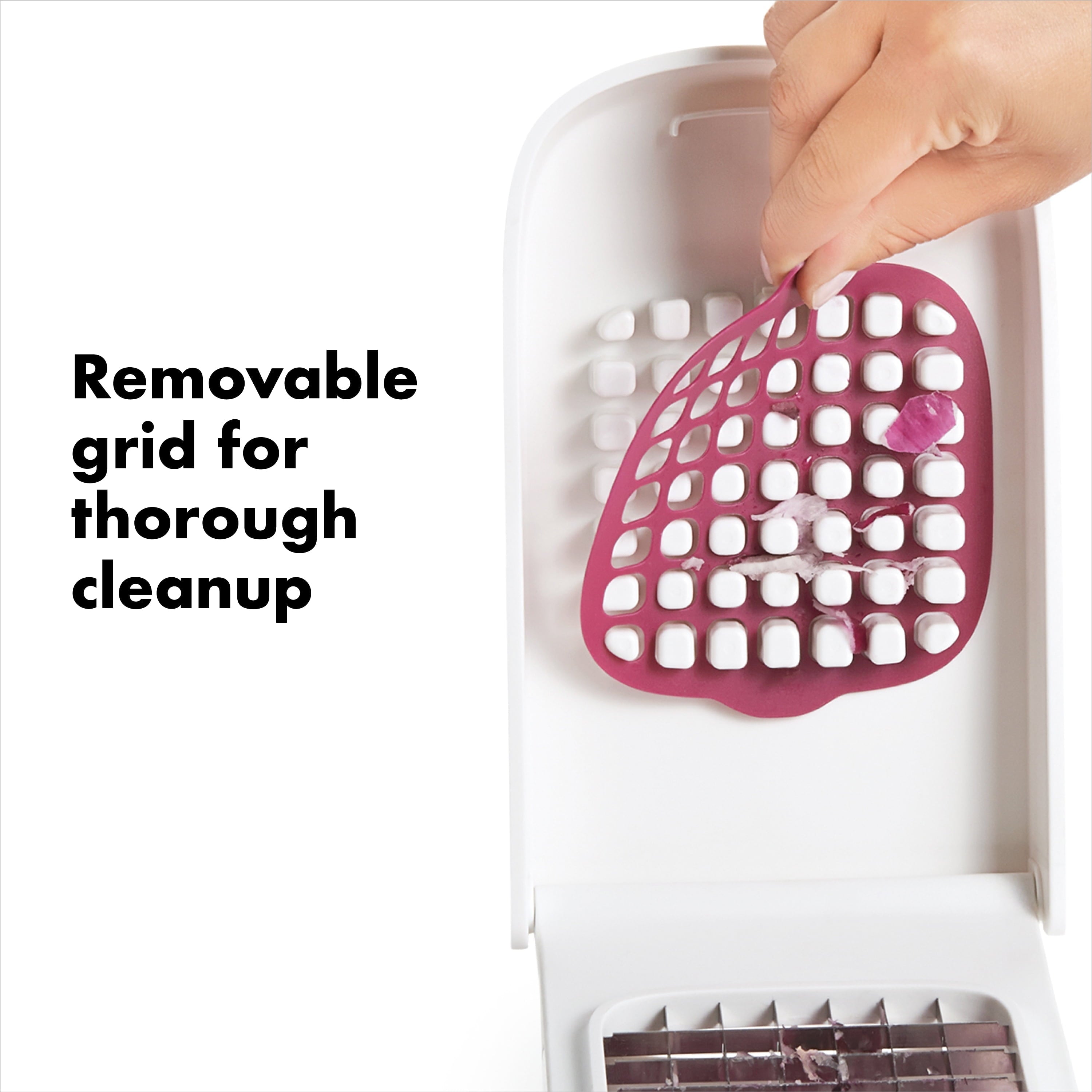Stainless Steel Blade Vegetable Chopper with Easy Pour Opening