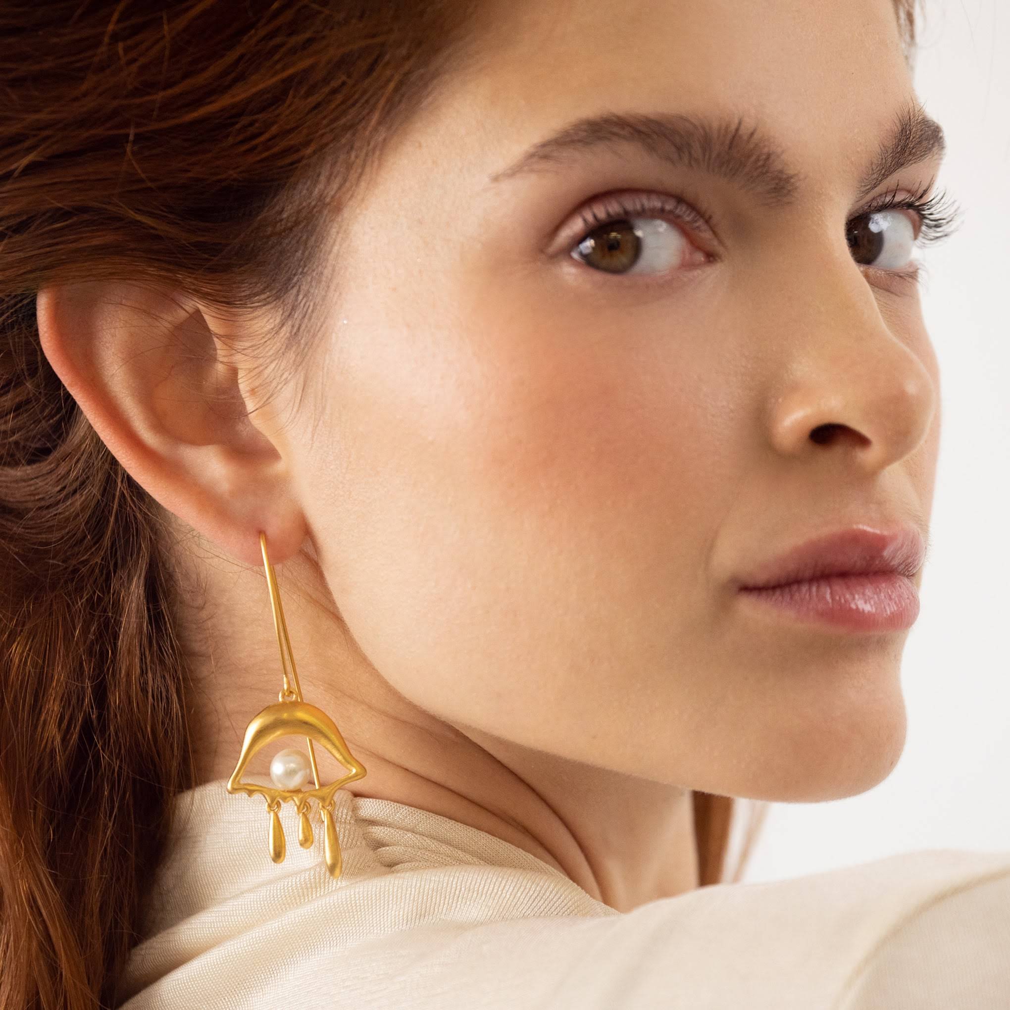 Salvador Dalí Gold-Plated Eye Drop Earrings
