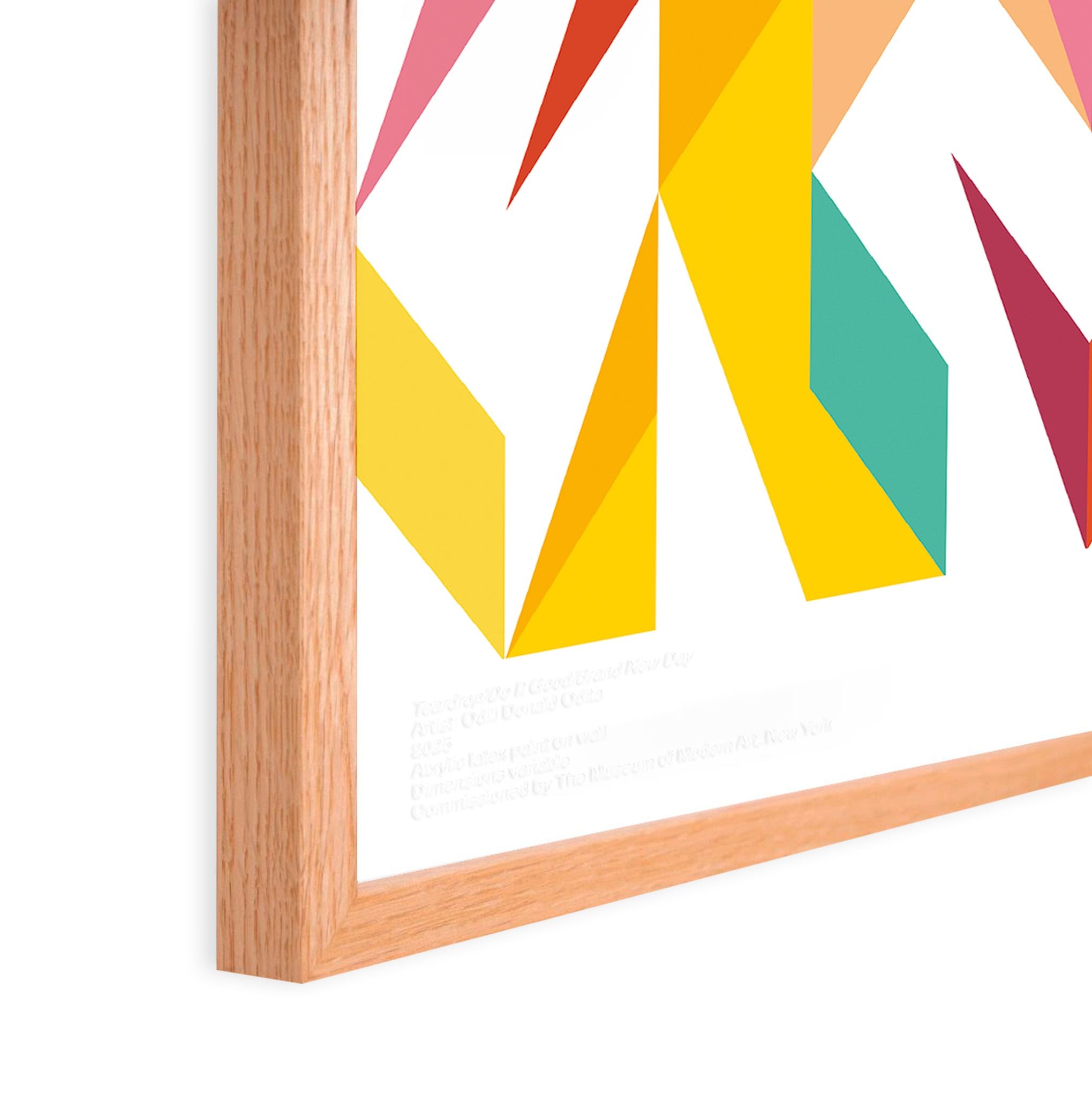 Odili Donald Odita Teardrop/Do It Good/Brand New Day Poster - Oak Frame