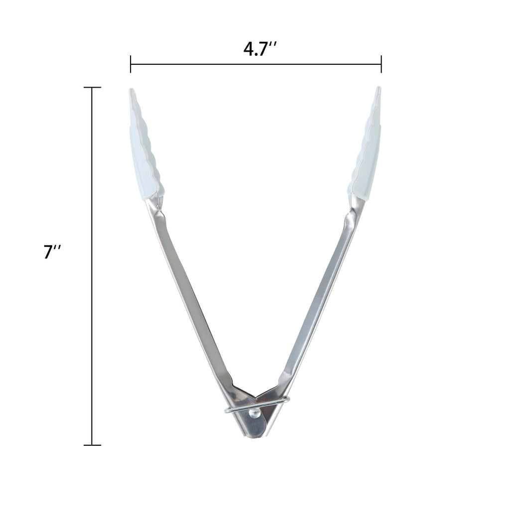 Stainless Steel and Silicone Mini Food Tongs Grey